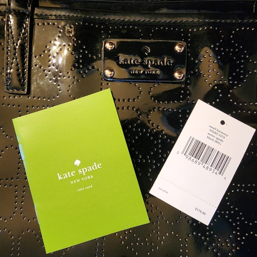 New Kate Spade  New York Black Small Harmony Metro Spade Bag purse tote - Picture 12 of 13